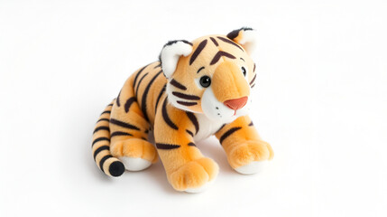 Soft plush tiger toy on a clean white backdrop. The adorable squishy tiger plush, ideal for gifts and collections.