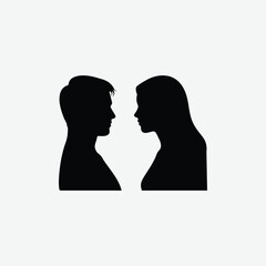 Male and Female Figure Silhouettes - Minimalist Black and White Vector