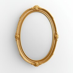 Elegant oval vintage mirror with ornate golden frame design