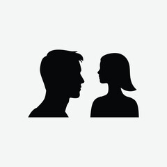Male and Female Figure Silhouettes - Minimalist Black and White Vector