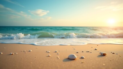 Beach sunset blurred background