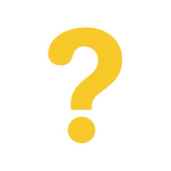 A single yellow question mark symbol isolated on a black background in a simple graphic style