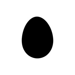 Black Dinosaur egg silhouette vector flat illustration on white background.