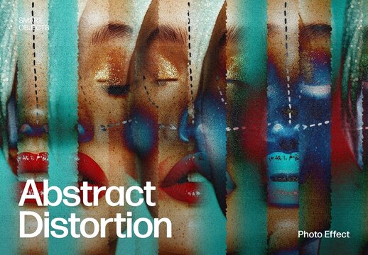 Abstract Distortion Photo Effect Template