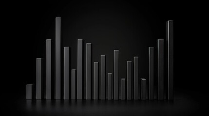 A black and white abstract image of a series of vertical bars.