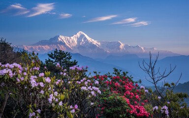 Spring Darjeeling, West Bengal ,Himalayan spring bloom, India Himalayan dawn, rhododendrons in bloom © BackgroundStudio
