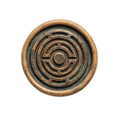 Antique Bronze Circular Maze Design Coaster or Ornament