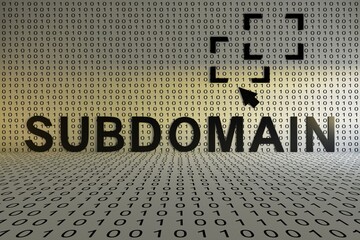 SUBDOMAIN concept text sunlight 3D illustration