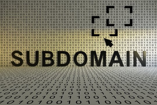 SUBDOMAIN concept text sunlight 3D illustration