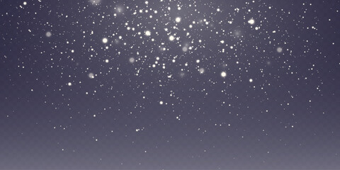 White light effect bokeh and sparkles of light and dust. On a transparent background.