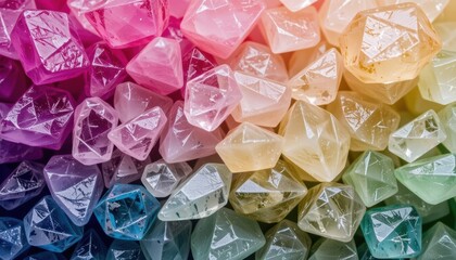 Colorful gems scattered across a surface.