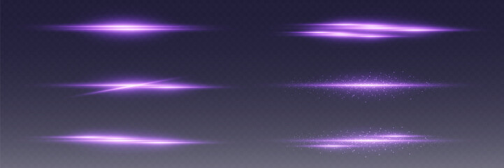 Obraz premium Laser rays of light, sparkling lines. On a transparent background.