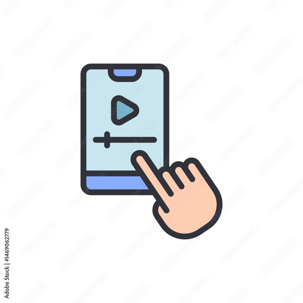 Poster interactive video platform viewing via mobile device with finger gestures