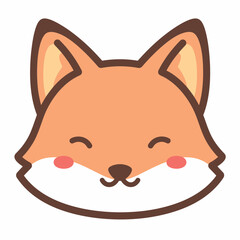 A cute fox face with a sweet, gentle smile.