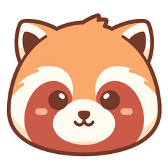 Adorable red panda cartoon character with big eyes.