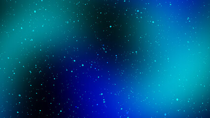 Blue and Teal Starry Night Gradient Background with Glowing Light Particles