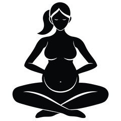 pregnant woman doing yoga in lotus position