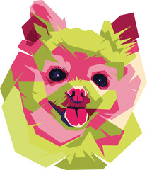 colorful dog on transparent background