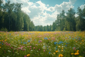Obraz premium A Vibrant Meadow of Wildflowers