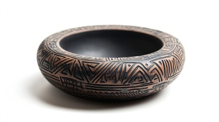 Ornate, handcrafted ceramic bowl with intricate designs