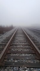 Fototapeta premium Foggy Train Tracks
