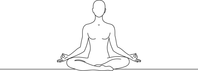 Meditating Silhouette: Mindfulness Vector Art