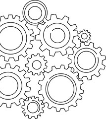 Interlocking Gears Vector Illustration
