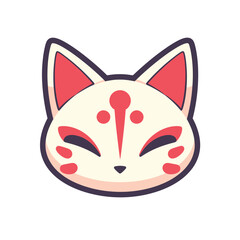 Adorable fox mask illustration with cute, simple design.
