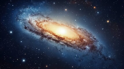 Fototapeta premium A Stunning View of a Beautiful Galaxy in Space with Bright Stars and Swirling Colors