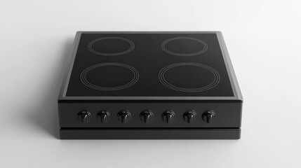 Fototapeta premium Modern black ceramic hob with four cooking zones