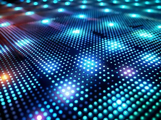 Digital Surface with Dotted Glowing Grid