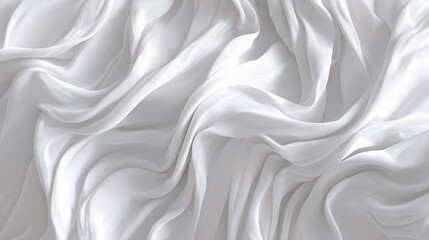 Obraz premium White Abstract Fabric Waves with Soft Undulating Texture