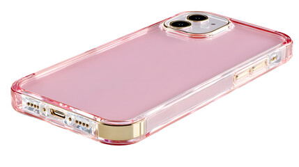 Elegant smartphone, side buttons visible, center-aligned on neutral solid background. 