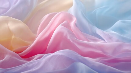 Obraz premium Soft Pastel Waves of Fabric Creating a Dreamy Atmosphere