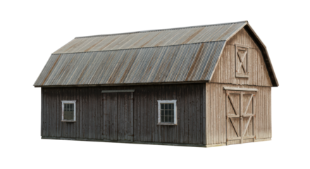 Isolated Rustic Wooden Barn Building