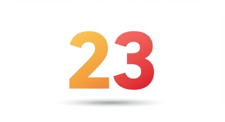 Gradient Number 23: Vibrant & Modern Icon
