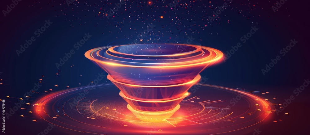 Canvas Prints glowing funnel vortex abstract background.