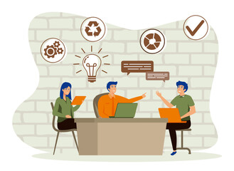 Team Collaboration in Modern Office Environment with Innovative.