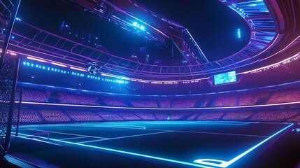 Futuristic Stadium Night Game.