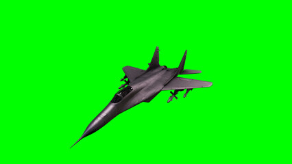 Fighter Jet Flying on Green Screen