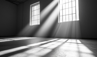 Sunlight streams through large windows