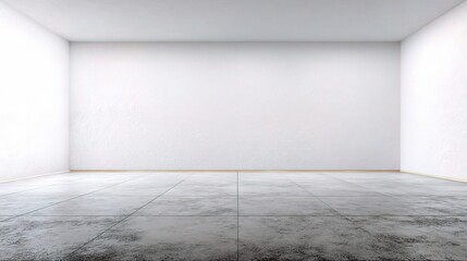 Bright Minimalistic Space with White Painted Walls and Floor