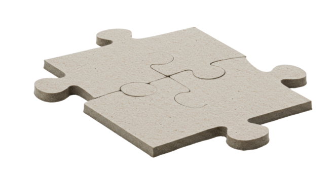 Isolated Cardboard Jigsaw Puzzle Pieces Interlocked