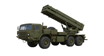 Isolated Military Multiple Rocket Launcher Vehicle