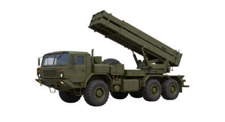 Isolated Military Multiple Rocket Launcher Vehicle