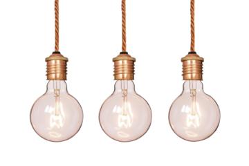 Light bulb linear illustration in transparent png format beautifully isolated on a clean white background