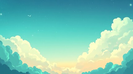 Fototapeta premium Dreamy sunset sky cloudscape.
