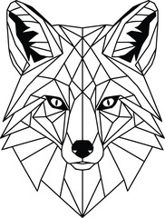 Fototapeta premium Minimalist Geometric Fox Head Line Art