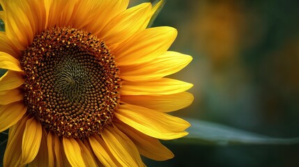 Obraz premium Close-Up of a Blooming Sunflower with Bright Yellow Petals