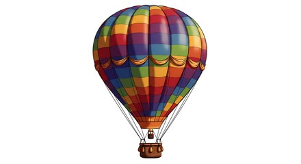 Fototapeta premium vector art air balloon isolated white background 